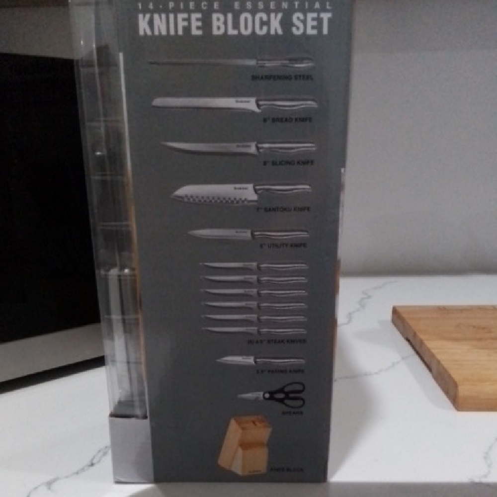 Brookstone Silver Knife Block Set - Picture 2 of 3